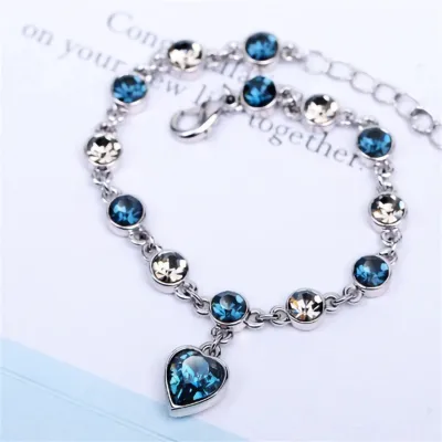 Fashion Ocean Heart Love Heart-shaped Crystal Bracelet